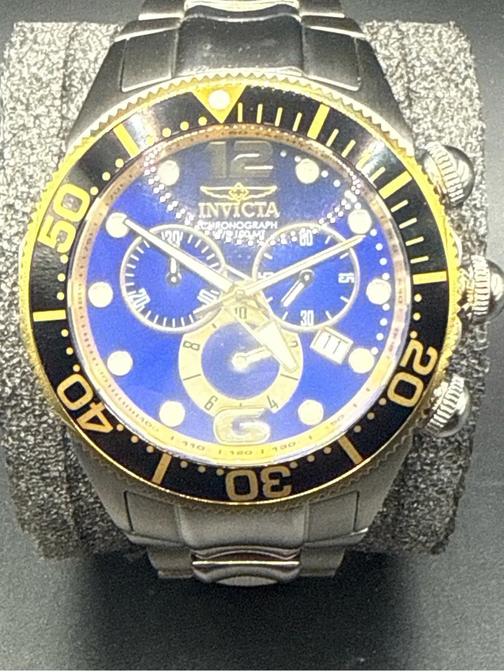 Invicta Lupah 14201 chronograph watch  Blue Dial New Battery